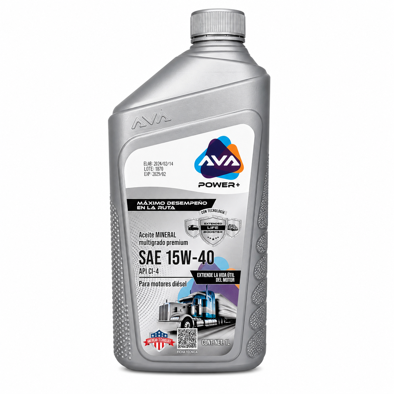 Ava Power+ 15w-40 | Aceite de motor - QT 1 Lt. | El Paisa Motor